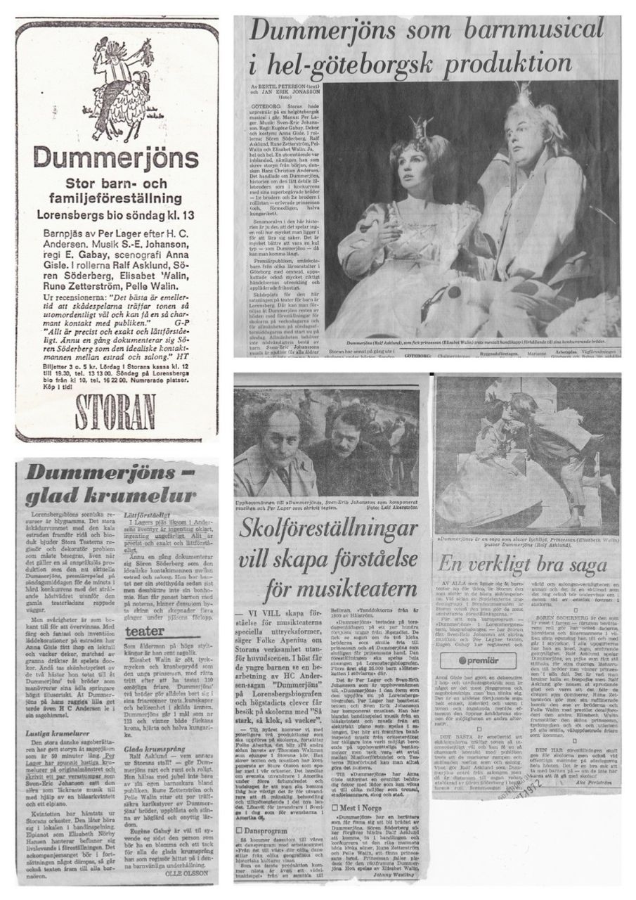 Barnmusikalen jag skrev tillsammans med kompositören Sven-Eric Johansson för Stora Teatern 1972.