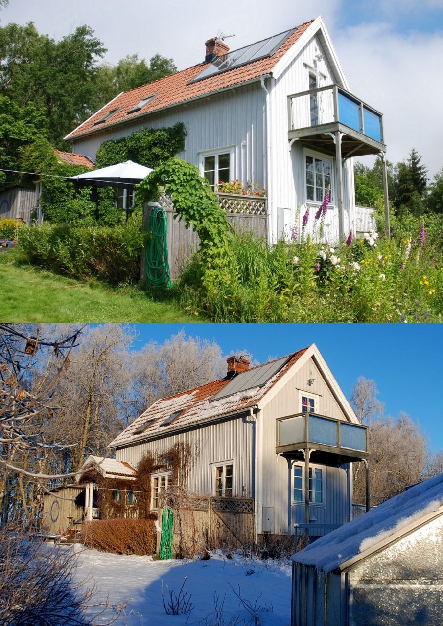 Min boplats, en stuga från 1940-talet, som min dåvarande sambo Mona och jag köpte 1992 och byggde om efter ekologiska principer, metoder och material...och allt fungerar fortfarande (efter 30 år)!